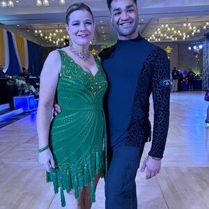 Green Beaded Fringe Dress